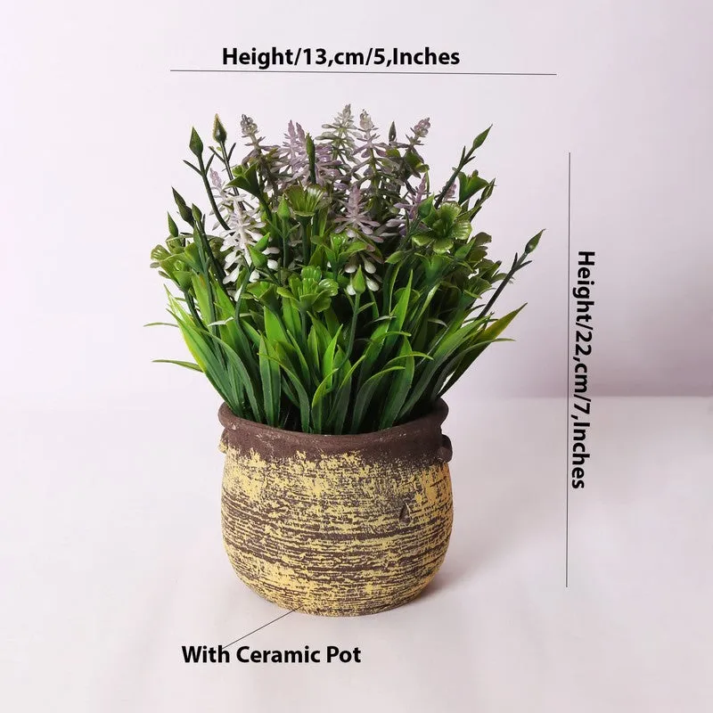 Lavender Artificial Flower With Pot - Lilac media 5