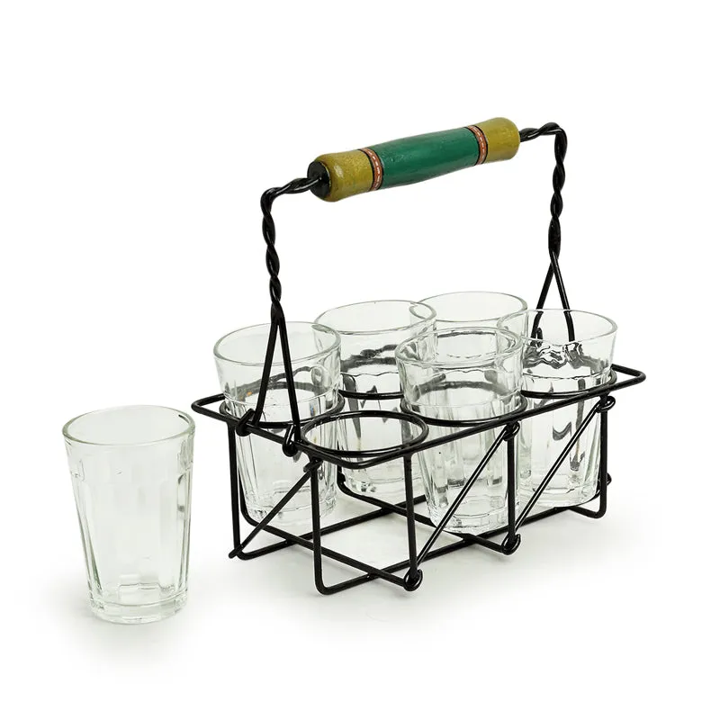 Tapri Tales Cutting Chai Glass with Iron Tray (120 mL Each) - Seven Piece Set media 4