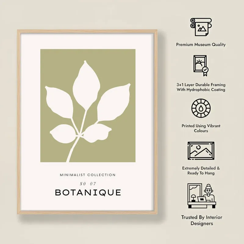 Serene Stem Canvas Wall Painting With Brown Frame media 10