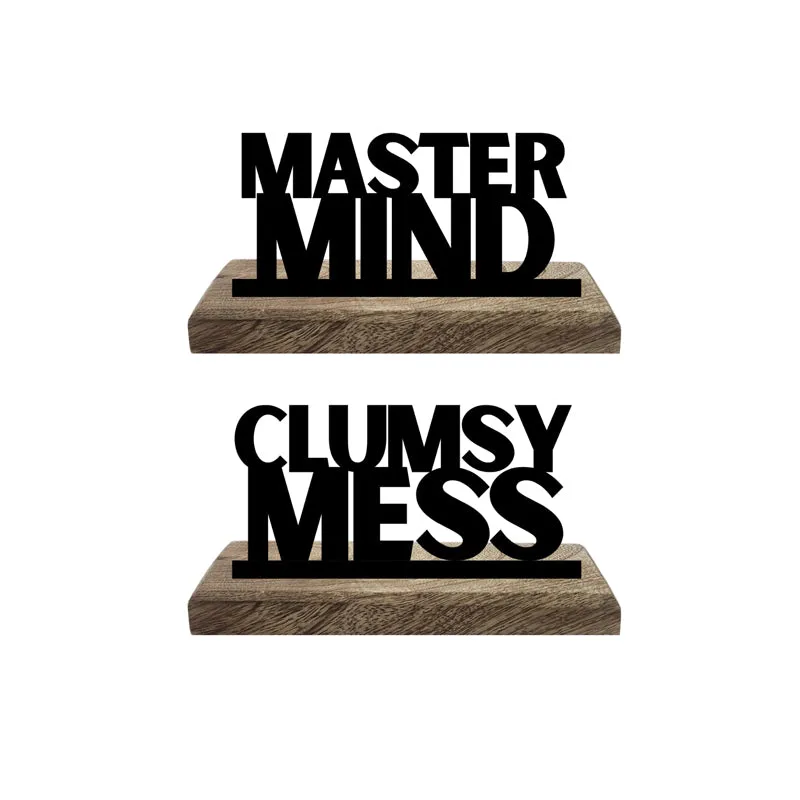 Clumsy Mess Typography Showpiece - Set Of Two media 4