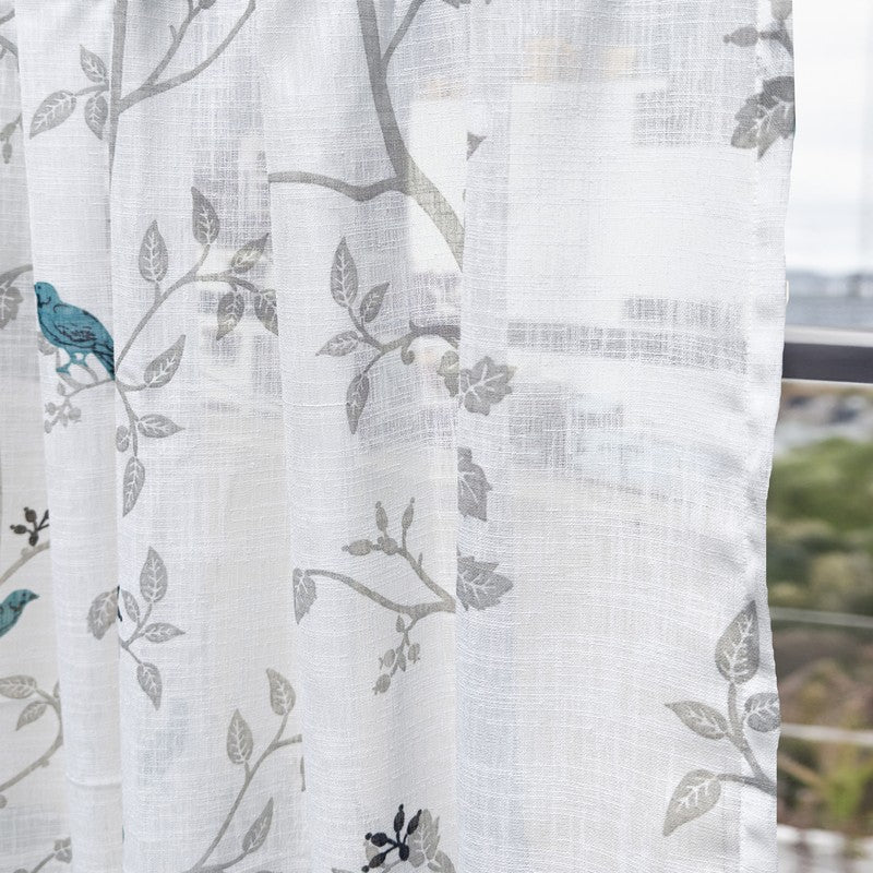 Tranquebar Home Nature Wings Polyester Curtains(Blue) - Set Of Two media 4
