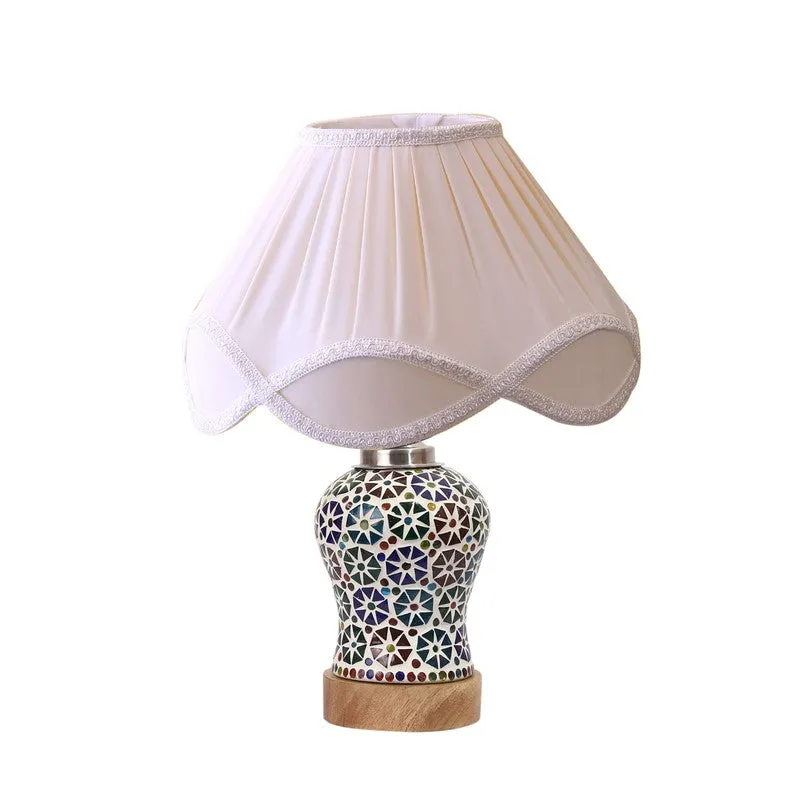 Astrona Arc Pleated Wooden Table Lamp media 5