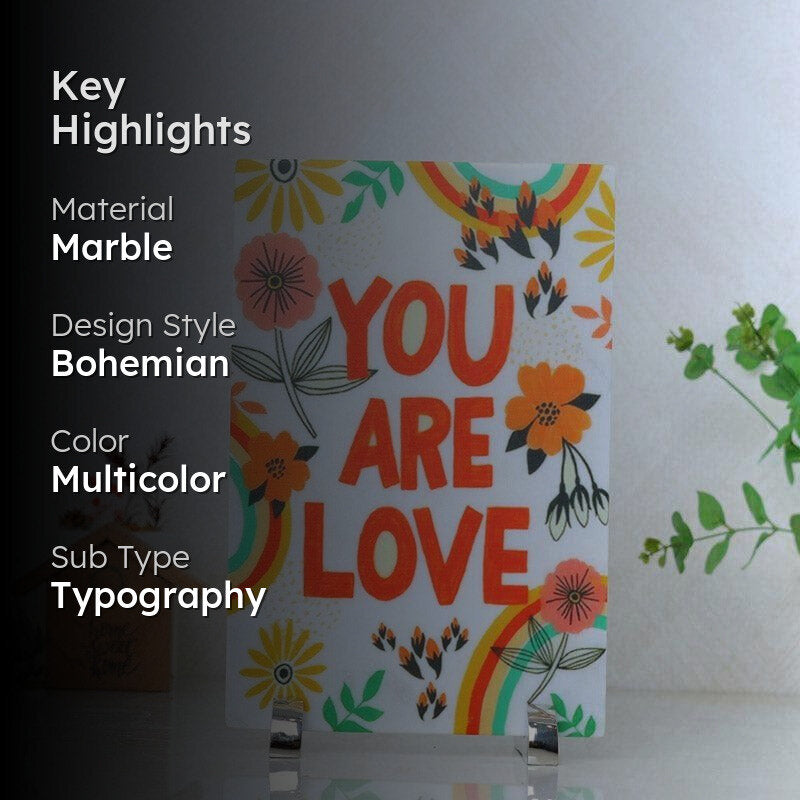You Are Love Printed Marble Showpiece Table Accent media 2