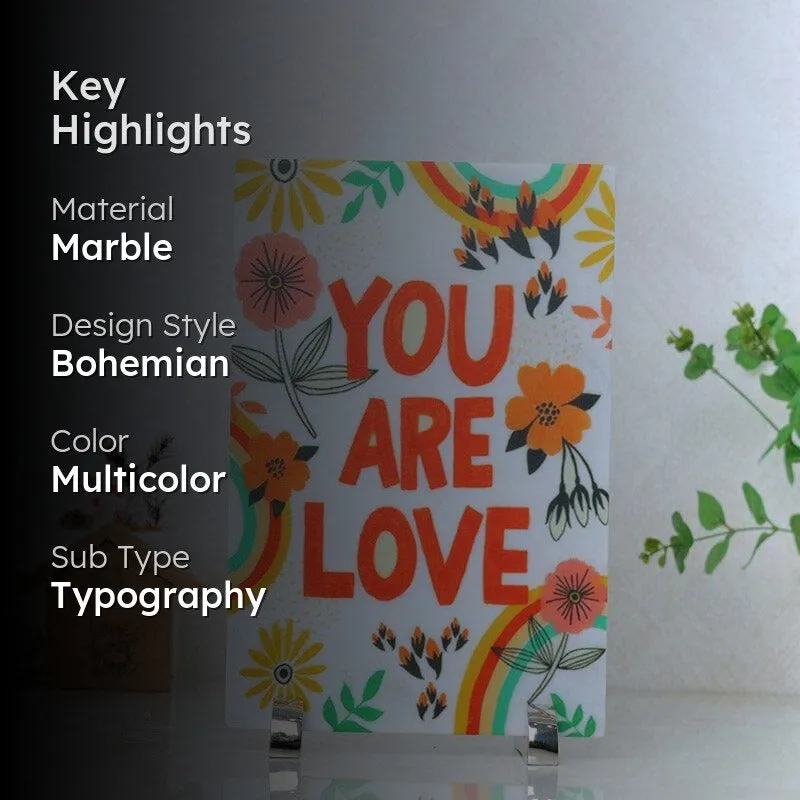 You Are Love Printed Marble Showpiece Table Accent media 2