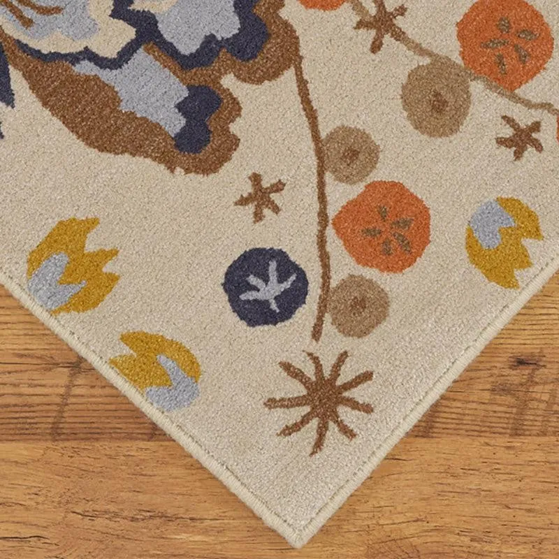 Haradrim Hand Tufted Floral Wool & Nylon Carpet - Blue media 5
