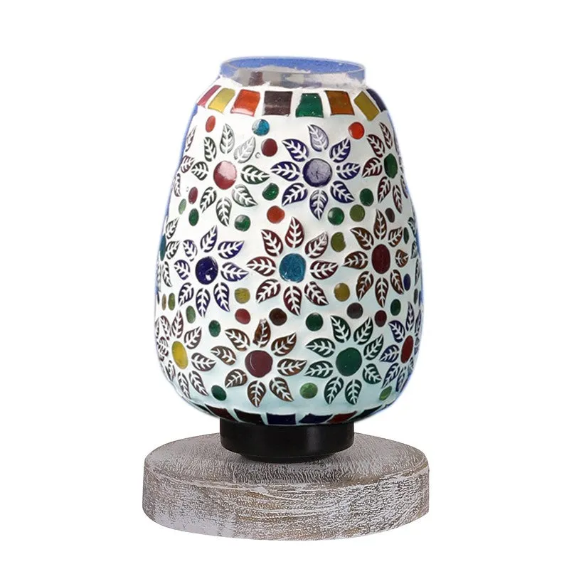 Luminexia Glass Table Lamp With Wooden Base - Multicolor media 5
