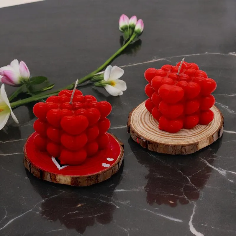 Bubbly Heart Jasmine Scented Candle - Set Of Two media 3