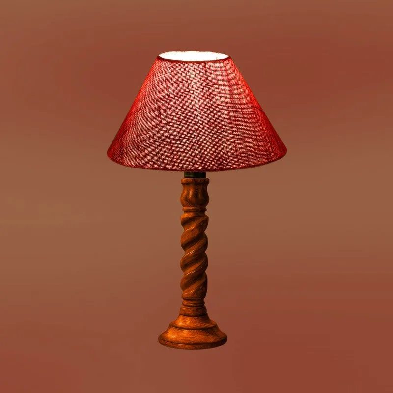Elvane Zylo Wooden Table Lamp - Pink media 7