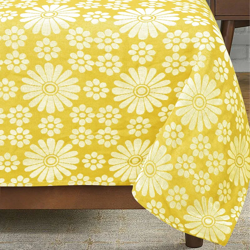 Saral Home Chitki Cotton Bedsheet (Yellow) - 150 TC media 3