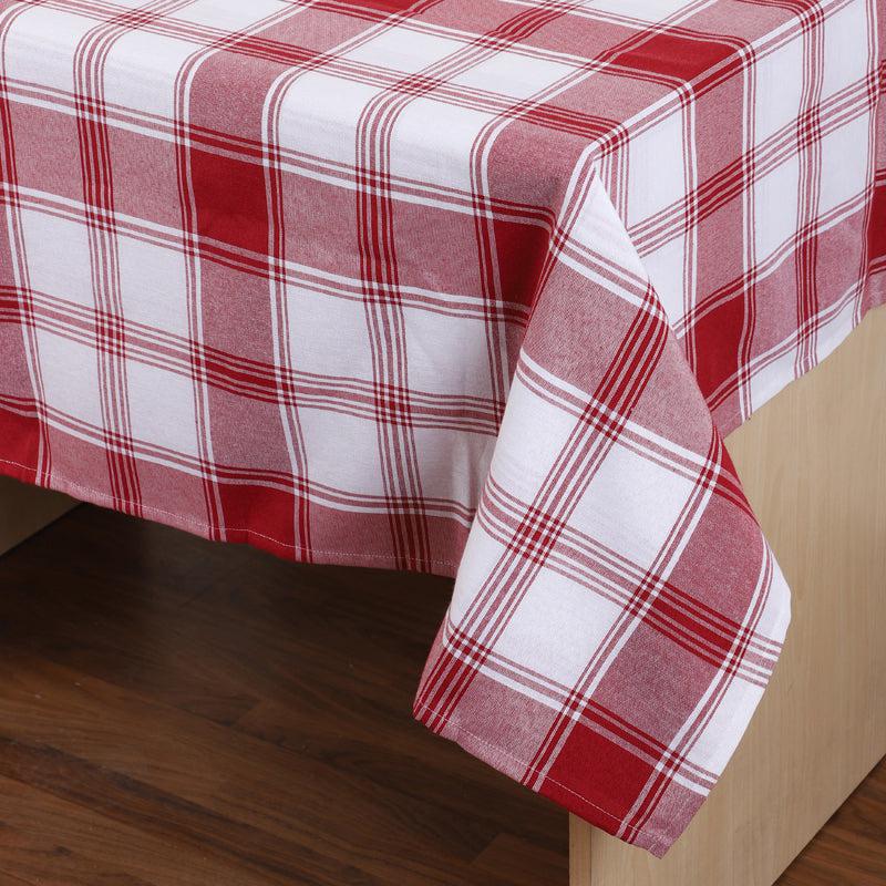 Checkerboard Chic Cotton Table Cover - White & Red media 3