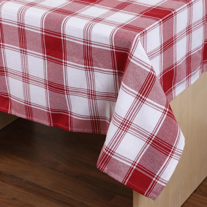 Checkerboard Chic Cotton Table Cover - White & Red media 3