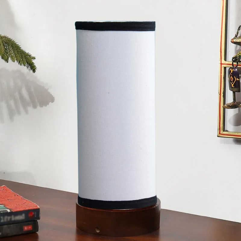 Jaala Tower Wooden Table Lamp - White,Black media 3