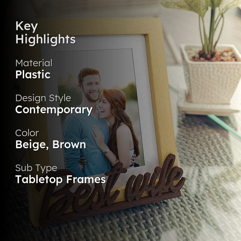 Best Wife Table Photo Frame - Beige media 2