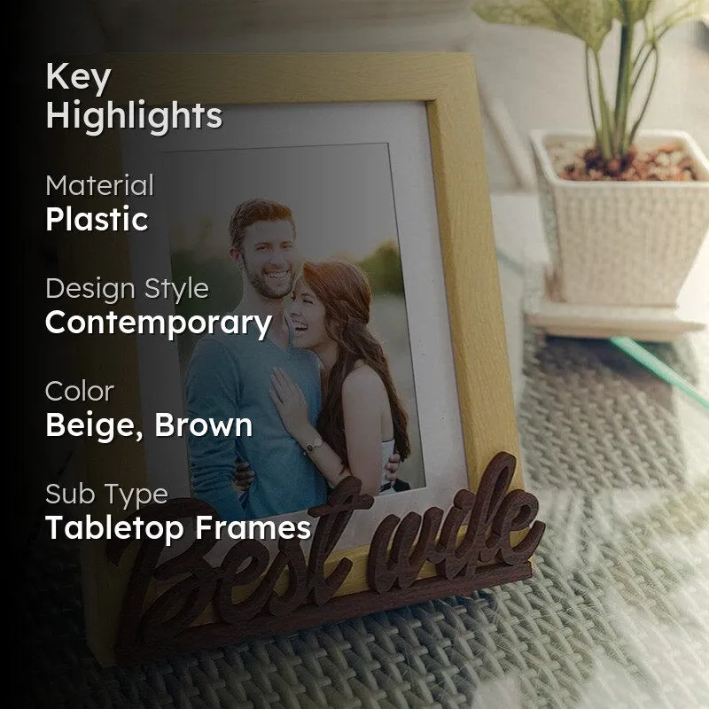 Best Wife Table Photo Frame - Beige media 2