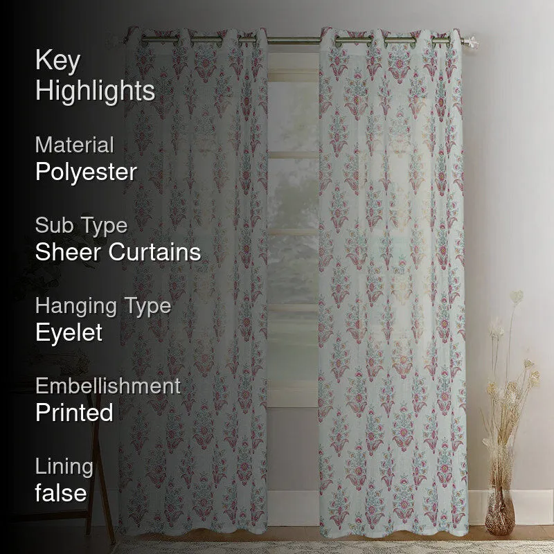 Auralis Linen Texture Sheer Curtain - Set Of Two media 2