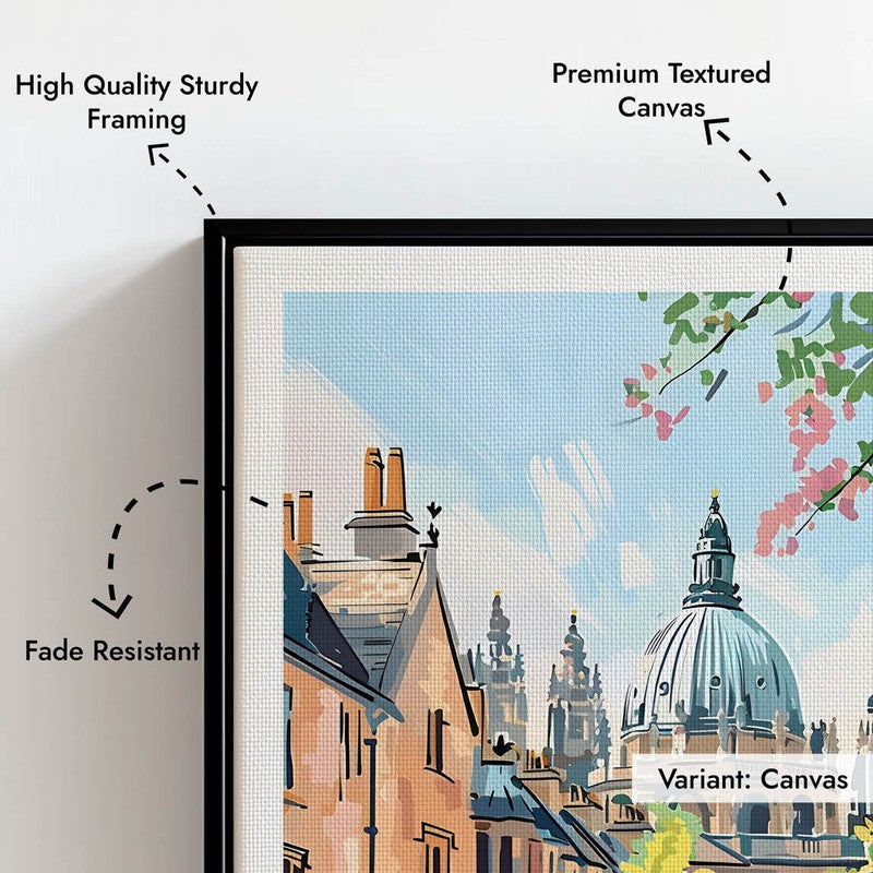 Vintage Oxford Framed Canvas Wall Painting media 7