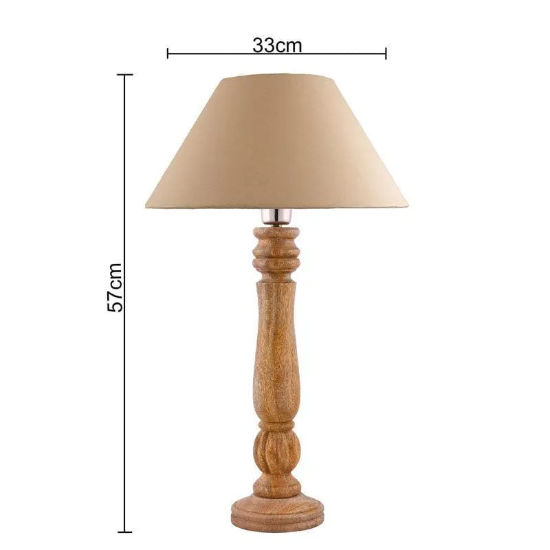 Rustic Elegance Fabric Table Lamp - Beige,Brown media 6