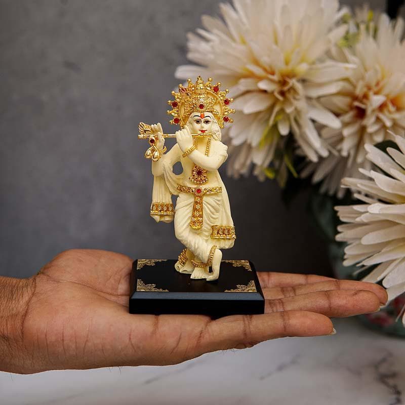 Standing Krishna Murti - Beige media 3