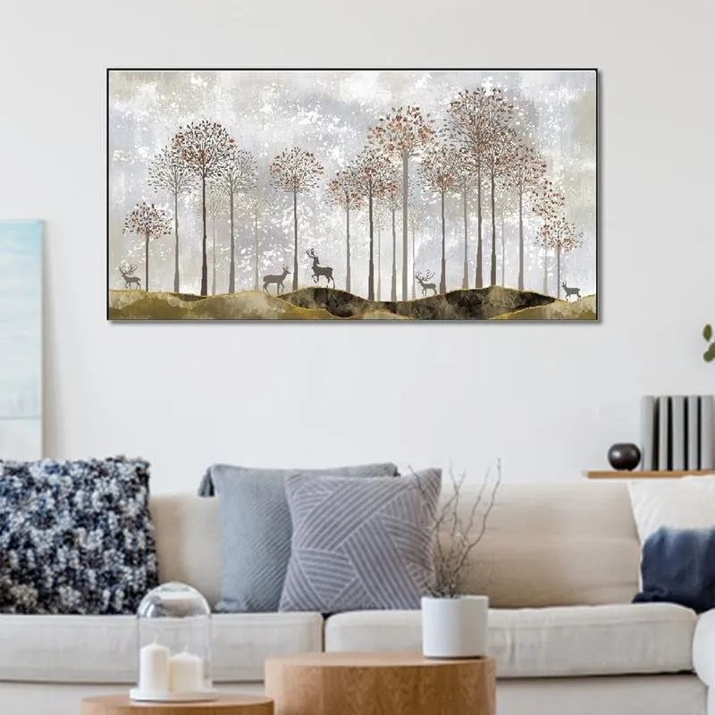 Golden Mist Canvas Wall Painting With Frame media 3