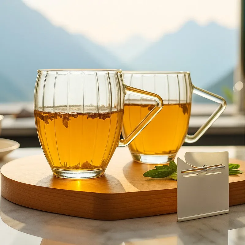 Stellar Borosilicate Glass Coffee Mug (350 mL Each) - Set Of Two media 1