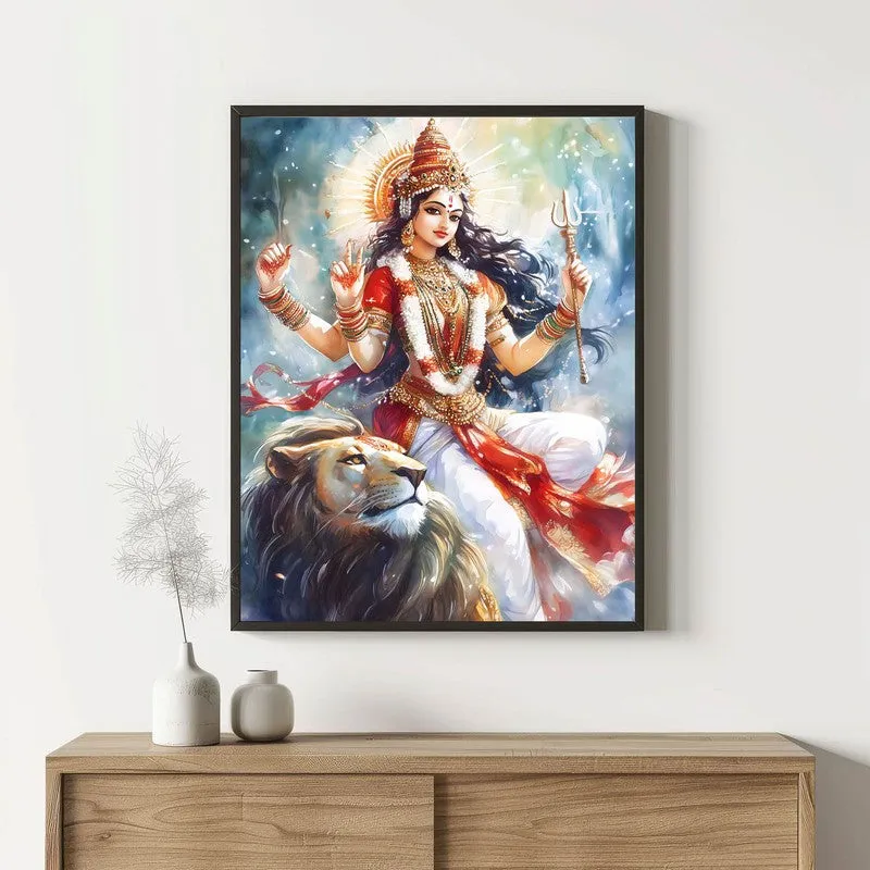 Radhe Gopalam Spiritual Archival Paper Wall Painting With Frame - Black media 1