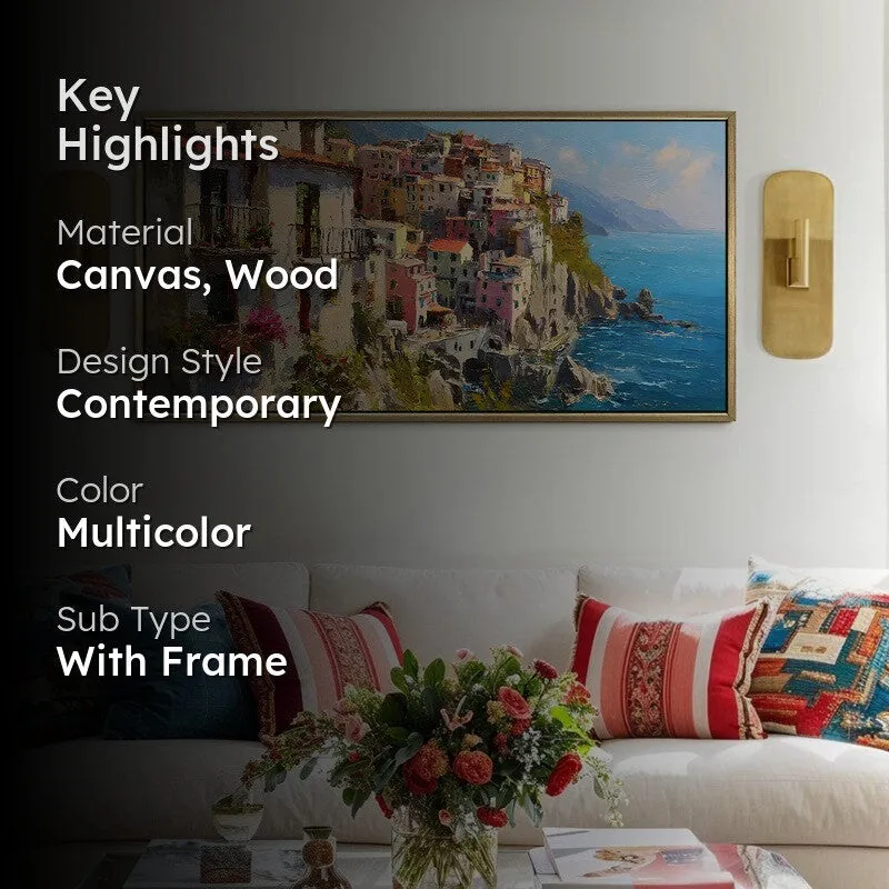 Seaside Mosaic Canvas Wall Painting With Frame media 2