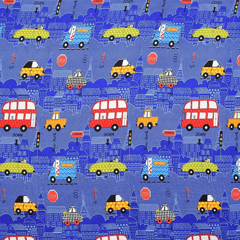 Way To School Kids Fitted Microfiber Bedsheet (Blue) - 130 GSM media 4