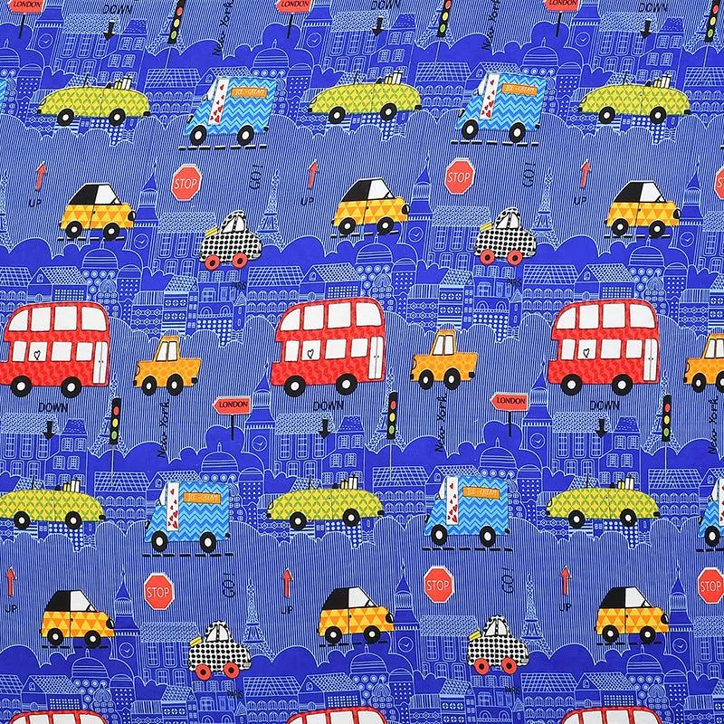Way To School Kids Fitted Microfiber Bedsheet (Blue) - 130 GSM media 4