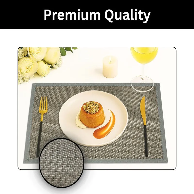 Rustayne Grey Rectangle PVC Table Mats - Set Of Four media 3