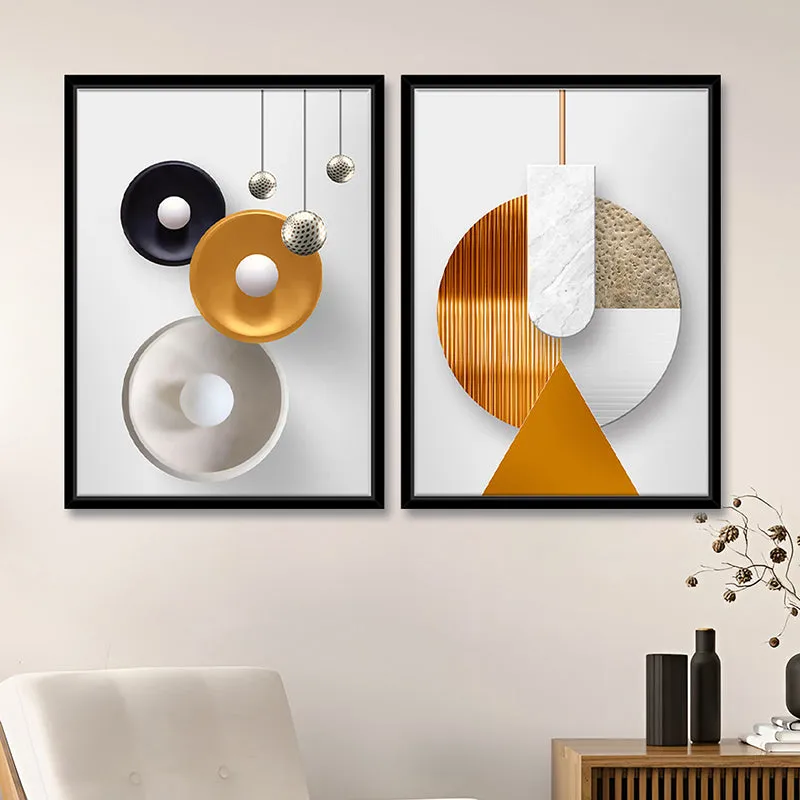 Geometric Time Wall Art - Set Of Two media 1