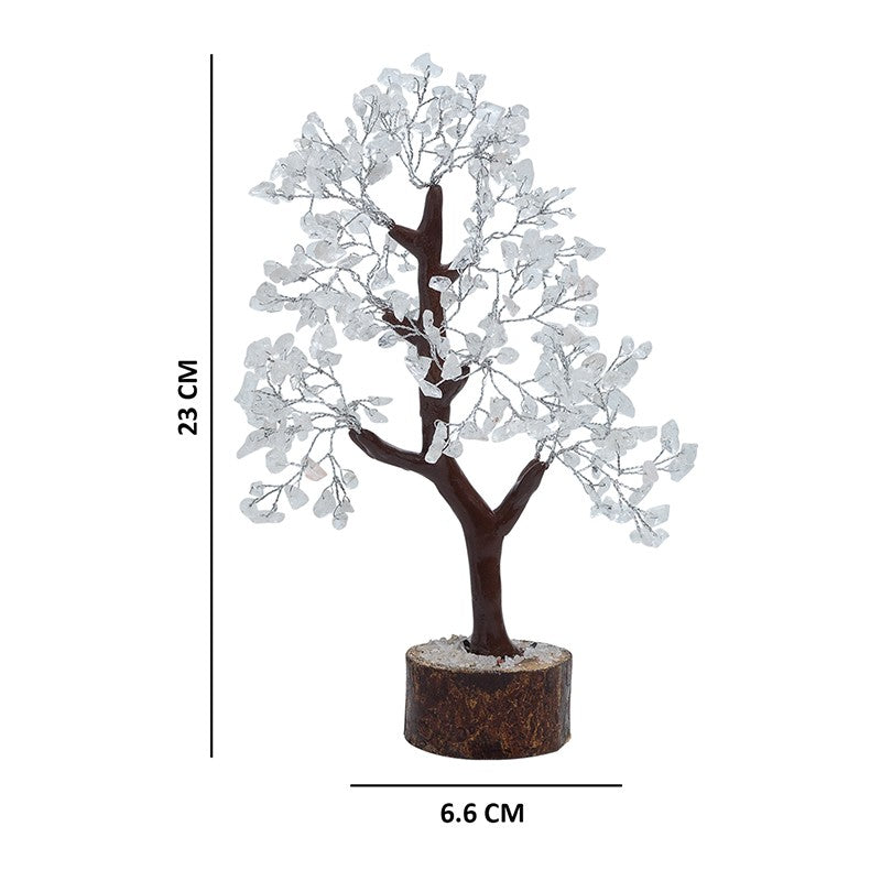 Prospera Handcrafted Agate Stone Tree Showpiece-White media 8