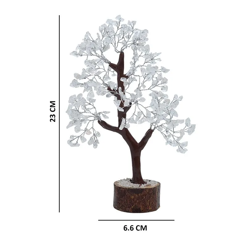 Prospera Handcrafted Agate Stone Tree Showpiece-White media 8