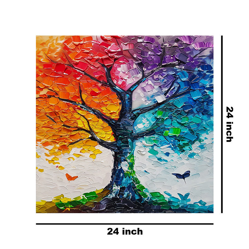 Rainbow Tree Poly Canvas Wall Painting media 9