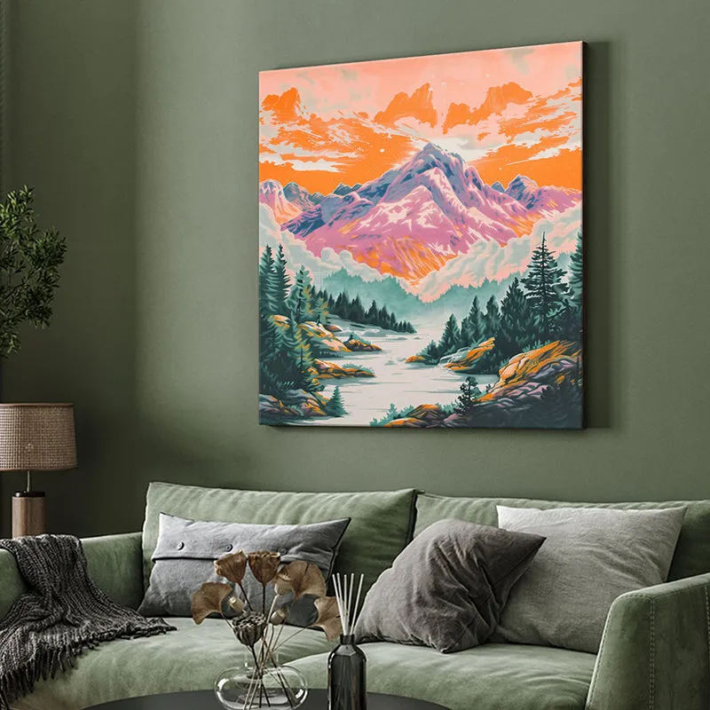 Alpine Forest Wall Painting media 4
