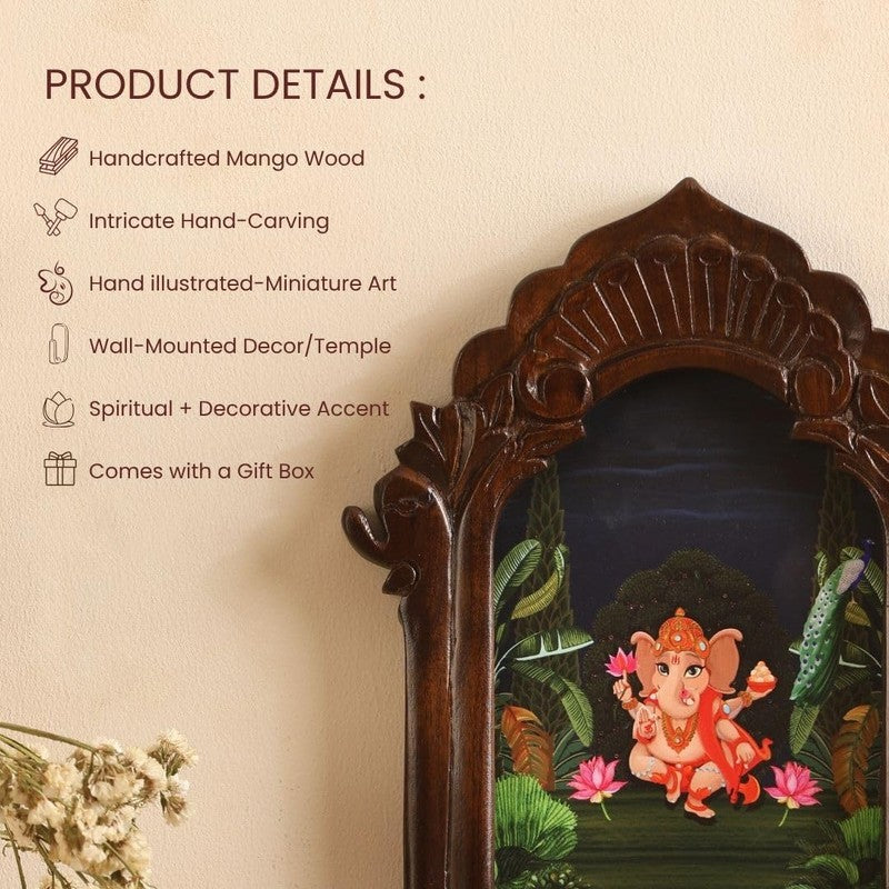 Sri Vinayaka Mango Wood Wall Accent media 3
