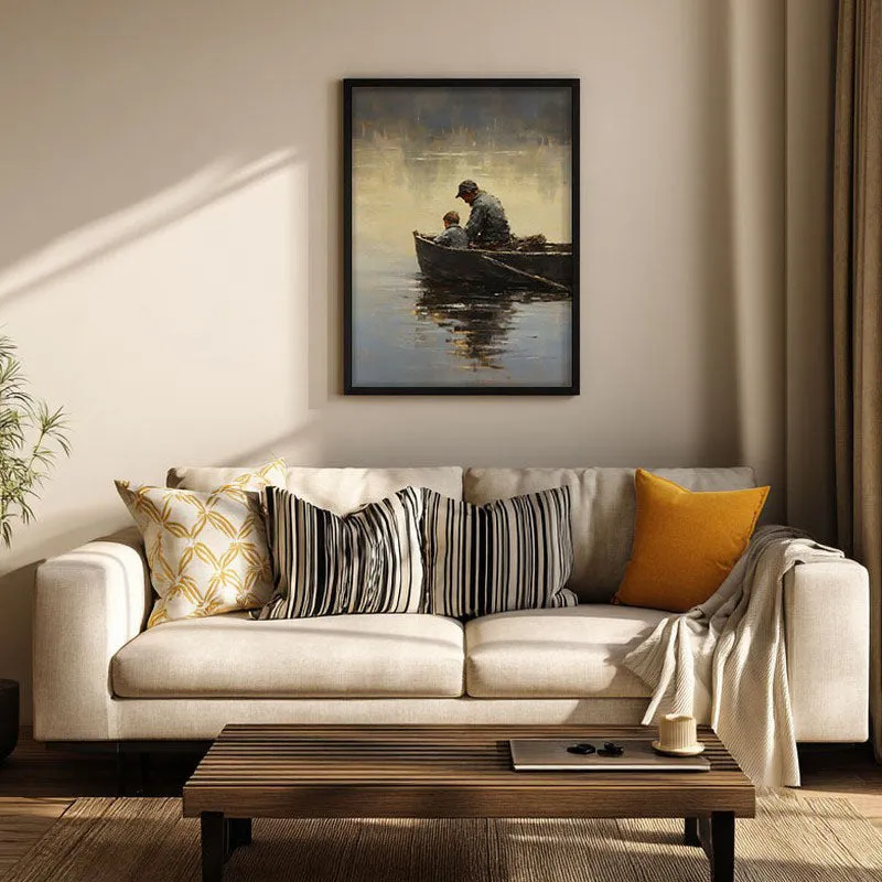 Father & Son Archival Canvas Wall Art - Black Frame media 1