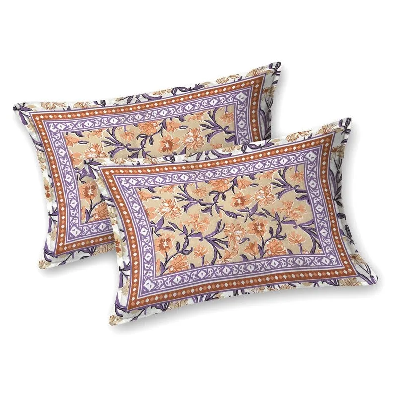Bloomio Cotton Bedsheet (Beige, Purple, Yellow) - 240 TC media 4
