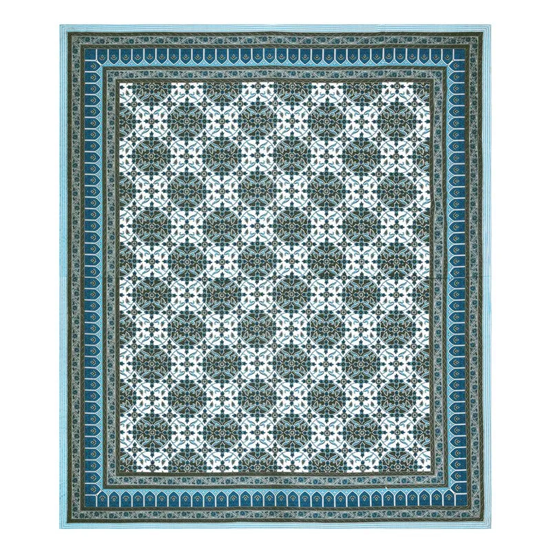 DesignNest Cotton Bedsheet (Blue) - 144 TC media 4