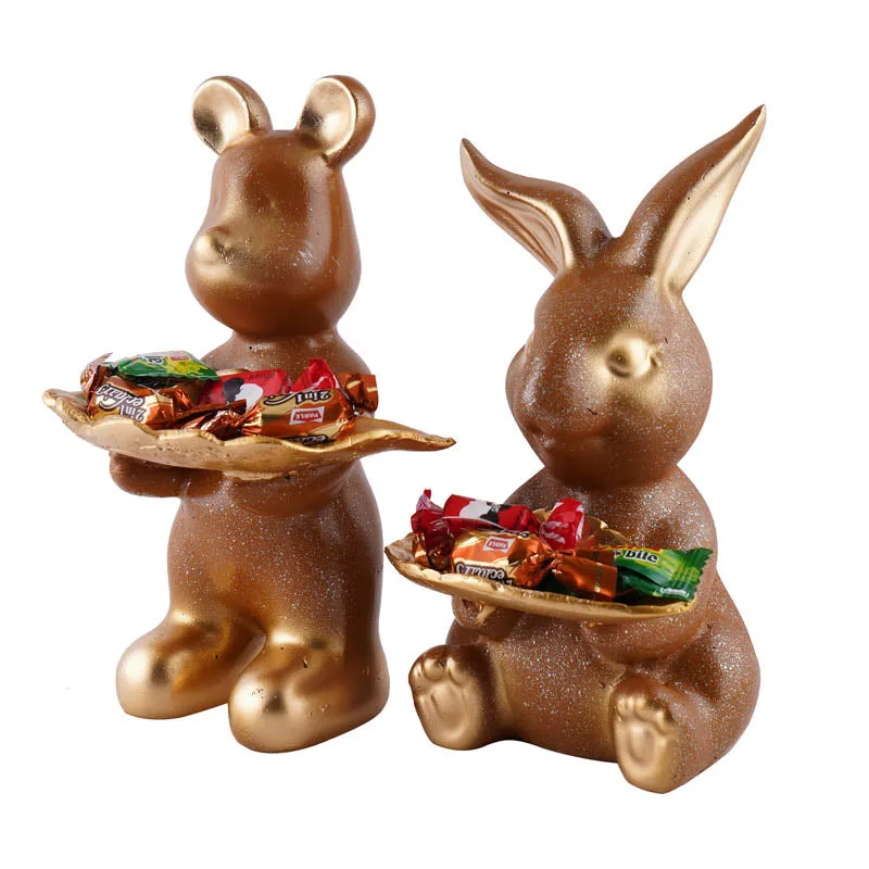 Hop & Squeak Painted Poly Resin Show Piece (Brown) - Set Of Two media 4