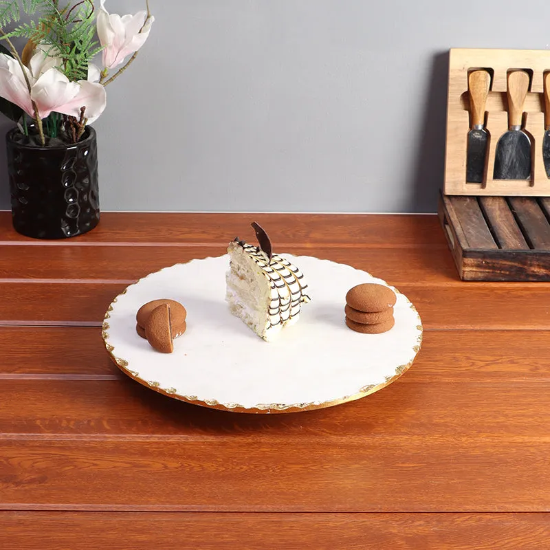 Cavallo Marble Cake Stand - White media 1