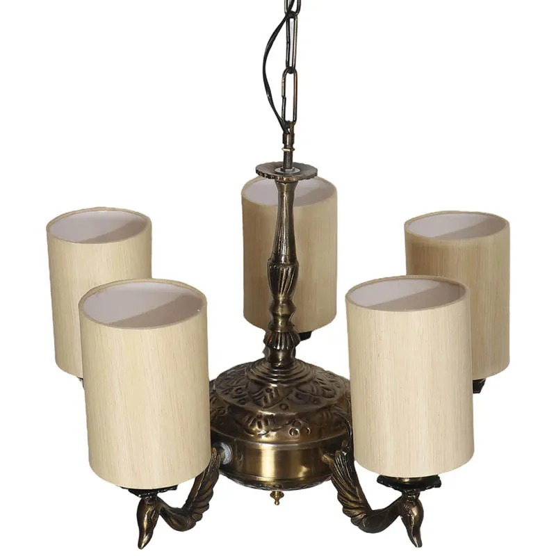 Lustro Cylindrical Golden Antique Ceiling Lamp media 3
