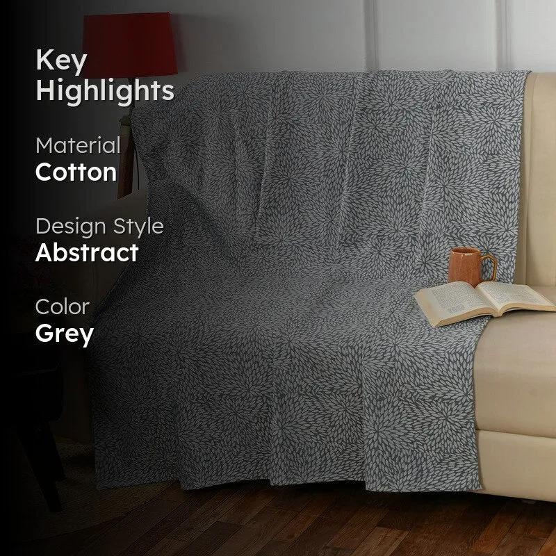 Daisytwist Abstract Cotton Throws - Grey media 2