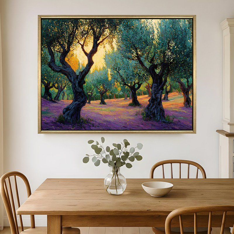 Amethyst Ground Canvas Wall Painting With Frame