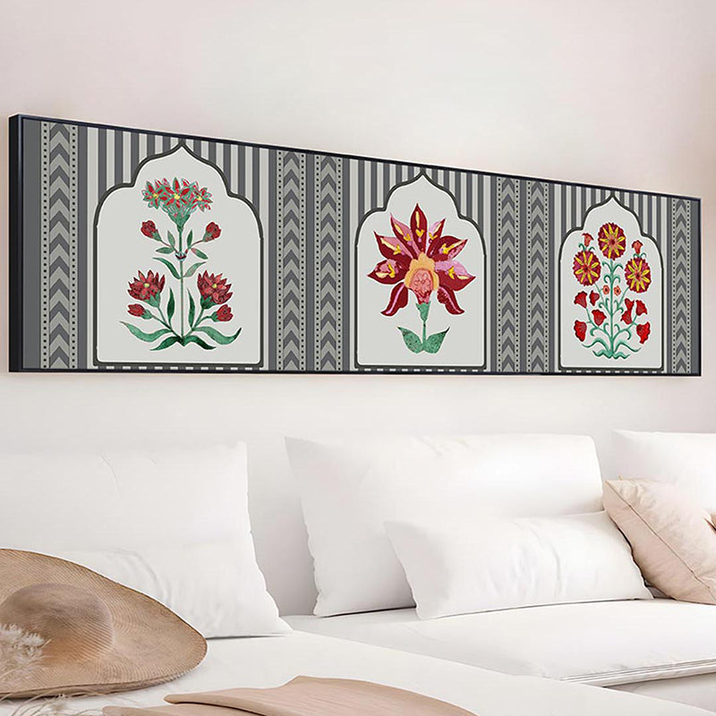 Tajalli Ethnic Canvas Wall Art With Frame - Black