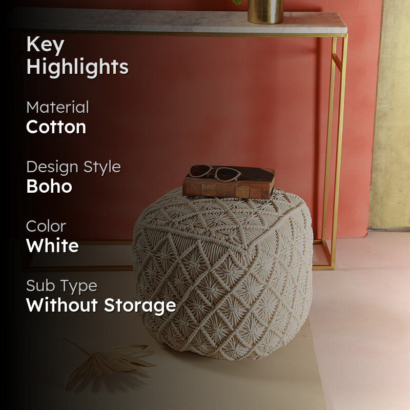 Cozy Cord Macrame Pouffe media 2