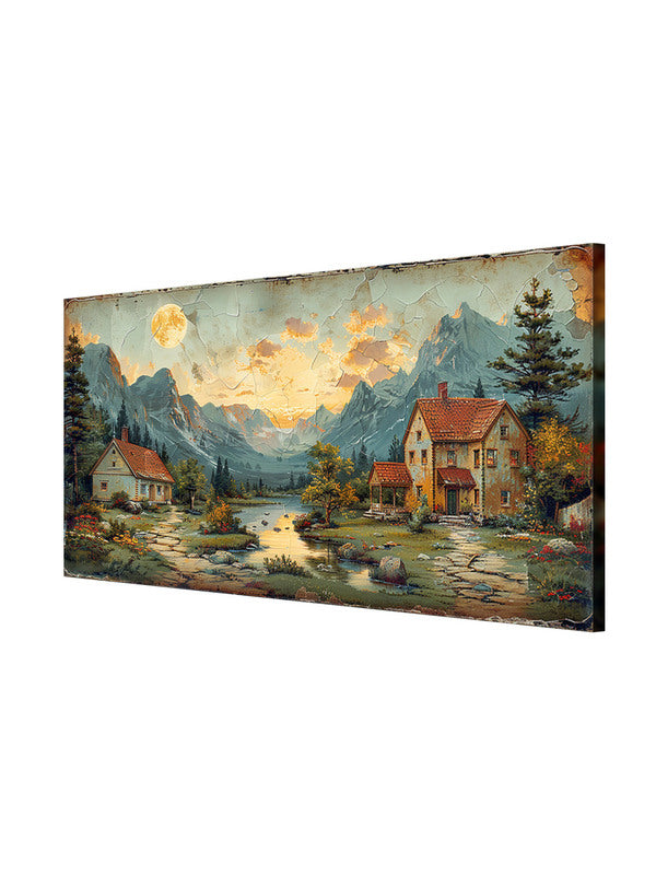 Countryside Charm Cottage Wall Painting media 5