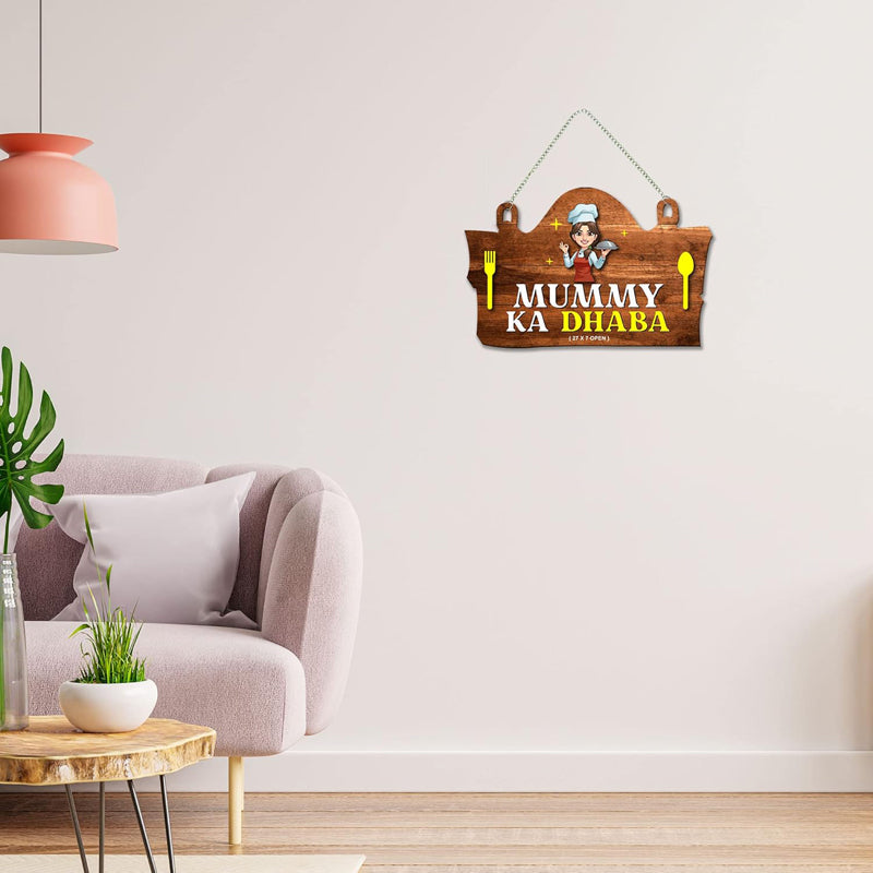 Mummy Ka Dhaba II Polyester & MDF Wall Hanging