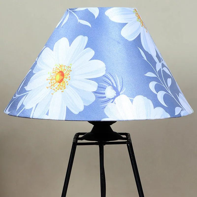 Daisy Blooms Aeon Printed Metal Table Lamp - White,Blue,Black media 4