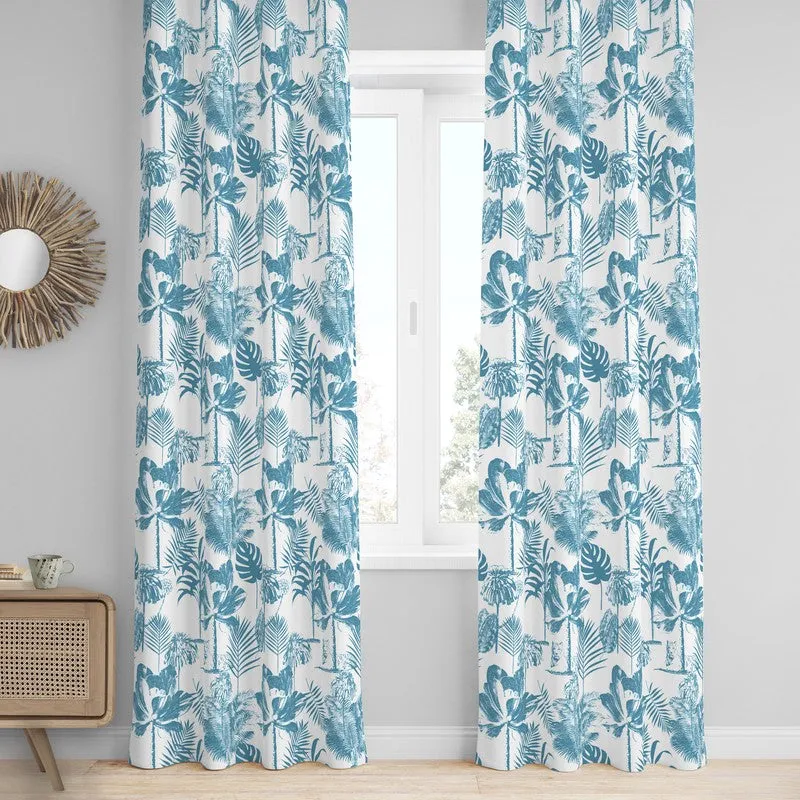 Tranquebar Home Nature Grove Cotton Curtains(Blue) - Set Of Two media 3