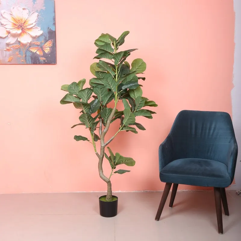 Lush Fiddle Leaf Fig Artificial Plant With Black Plastic Pot media 3